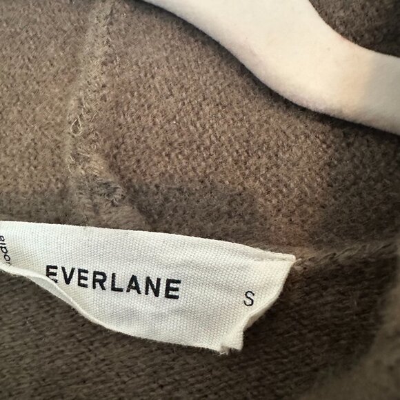 Everlane The Felted Merino Wool Knit Pullover Olive Hoodie Quiet Luxury - Small - Picture 5 of 8